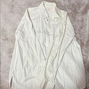 White Button Down Linen Long Sleeve Shirt